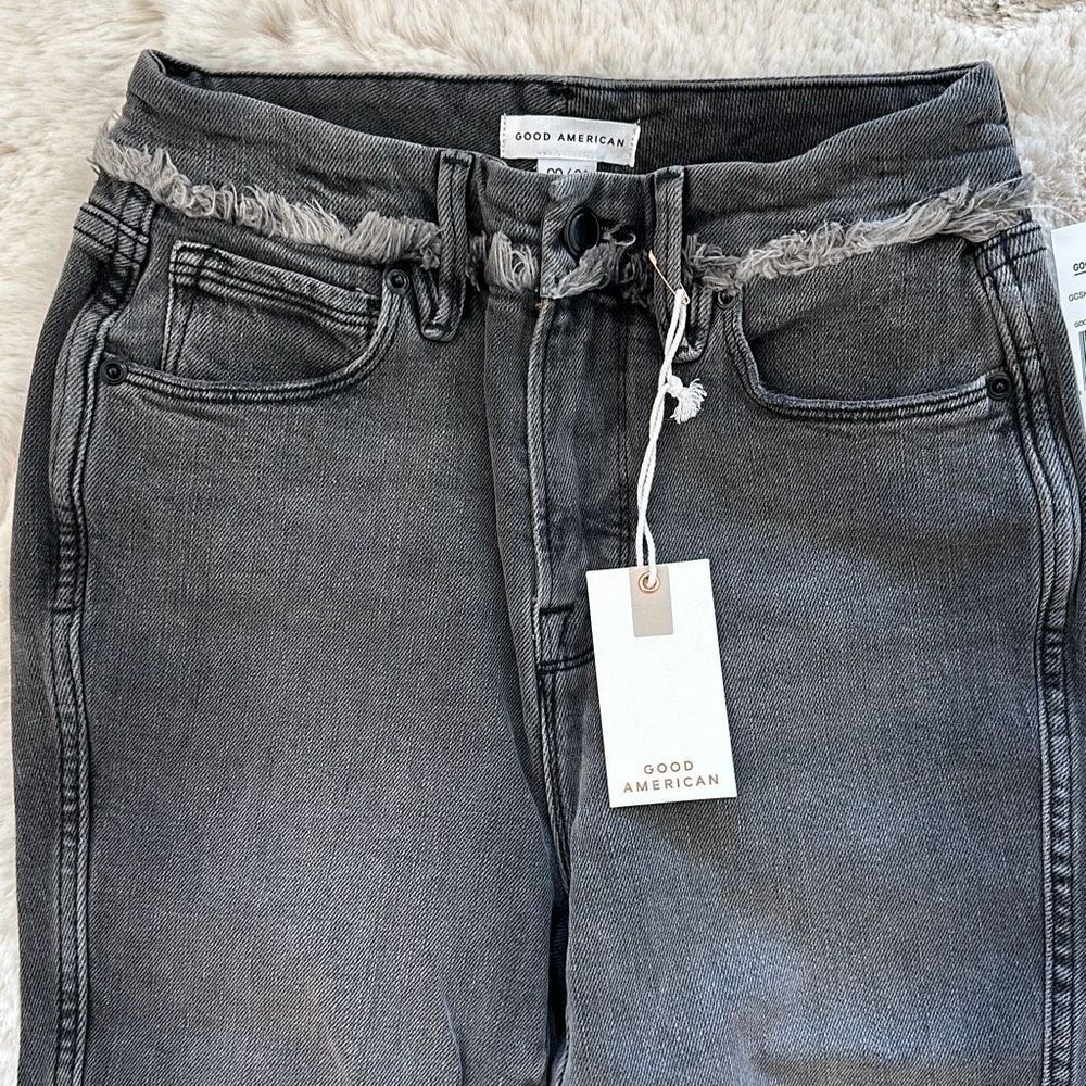 Good American Good Curve Skinny Crop Jeans Size 00/24 - Picture 3 of 9